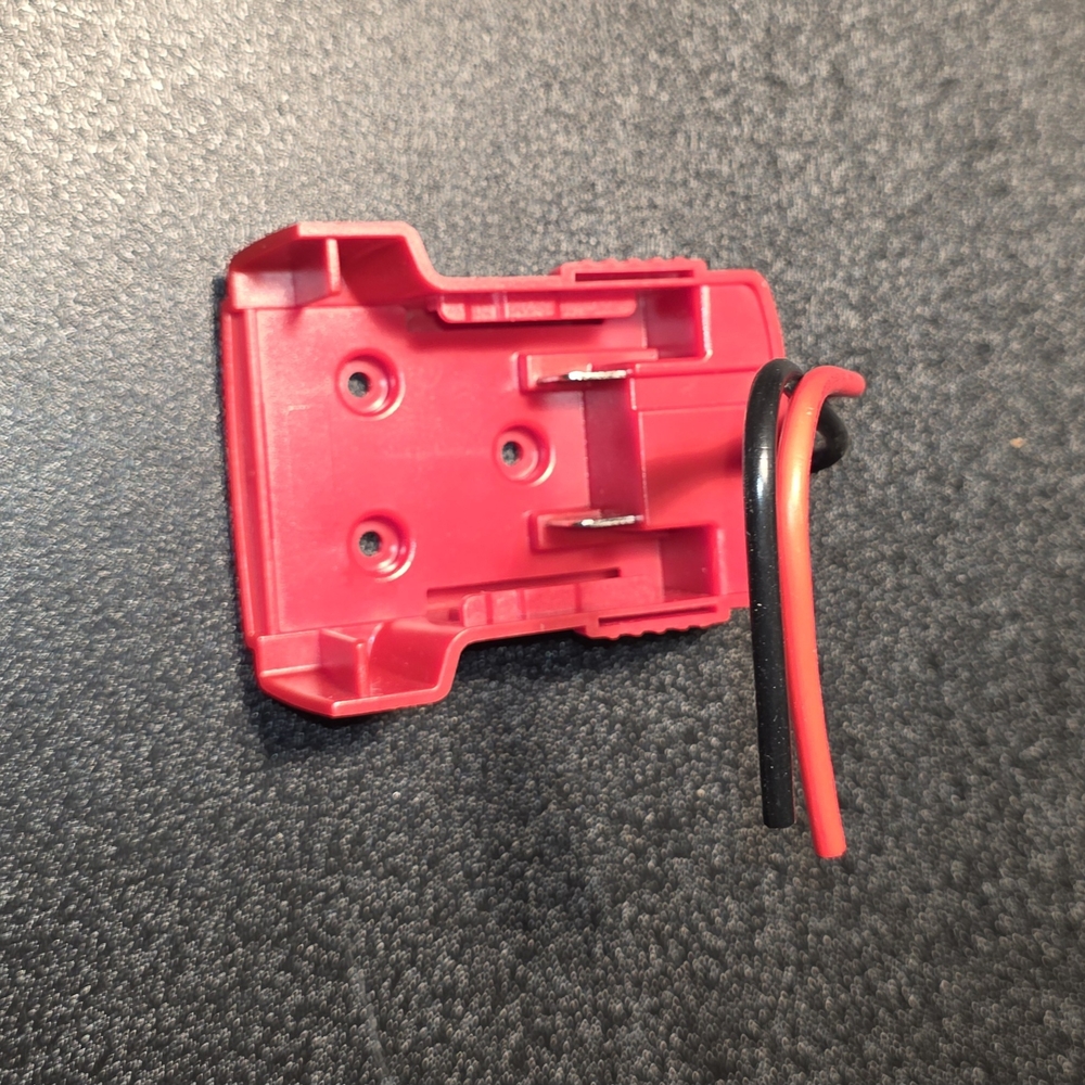 "Milw Red" 18 volt li-ion battery Adapter.   Requires "Milw Red" 18v Battery